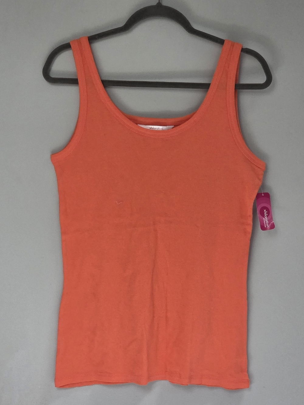 Xhilaration Bright Orange Ribbed Scoop Tank